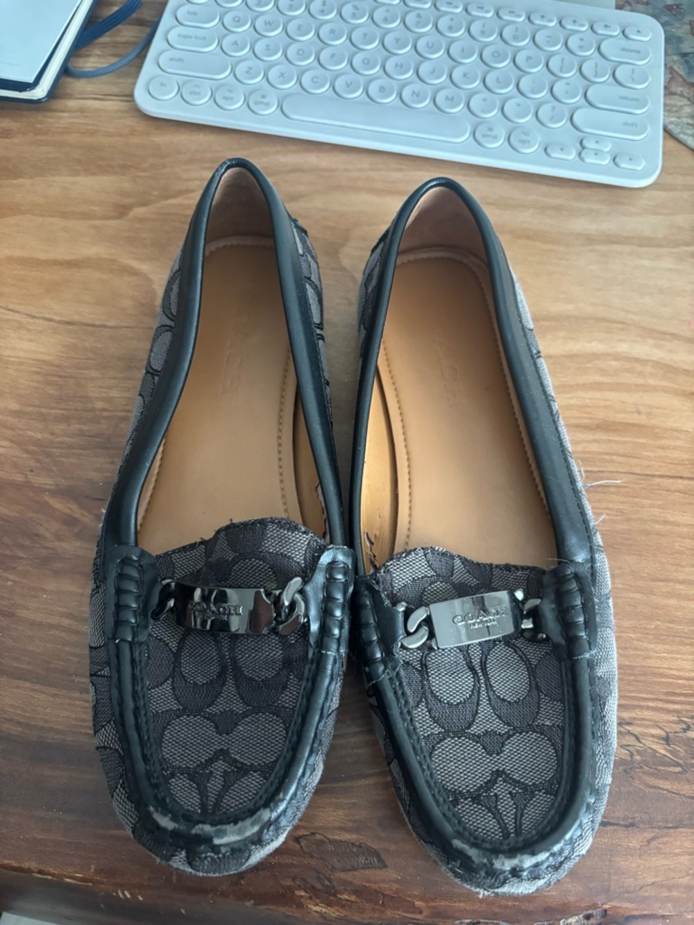 Coach Black Signature Canvas Bit Loafers